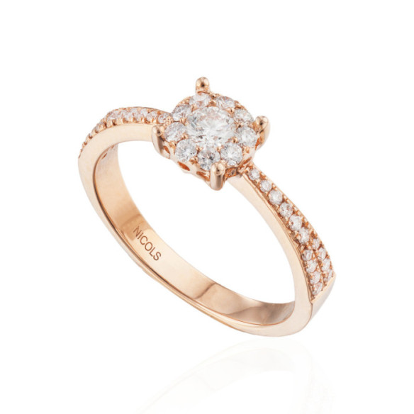 Anello Noa con diamanti 0,48 in oro rosa - ANELLI