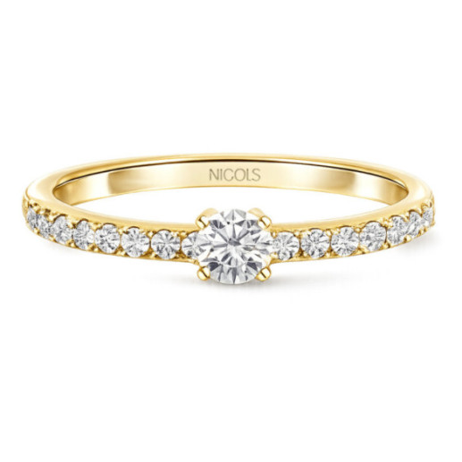Anillo Promesa Dafne Petit 0.10 Oro Amarillo - Prometti anelli diamanti