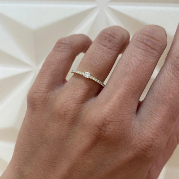Anillo Promesa Dafne Petit 0.10 Oro Amarillo - Versprechen Ringe Diamanten