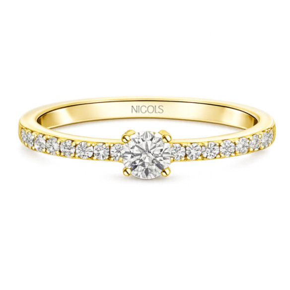 Anillo Diamantes Dafne Petit 0.15 Oro Amarillo - Promessa anéis diamantes