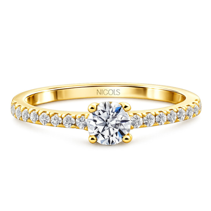 Anillo Solitario Diamante Dafne Petit 0.25 Oro Amarillo - Ouro amarelo solitário