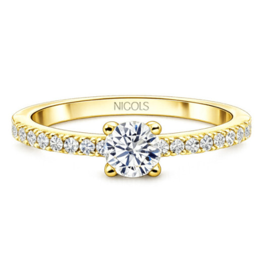 Anillo Compromiso Dafne Petit Diamante 0.30 Oro Amarillo - Solitarios de Oro Amarillo