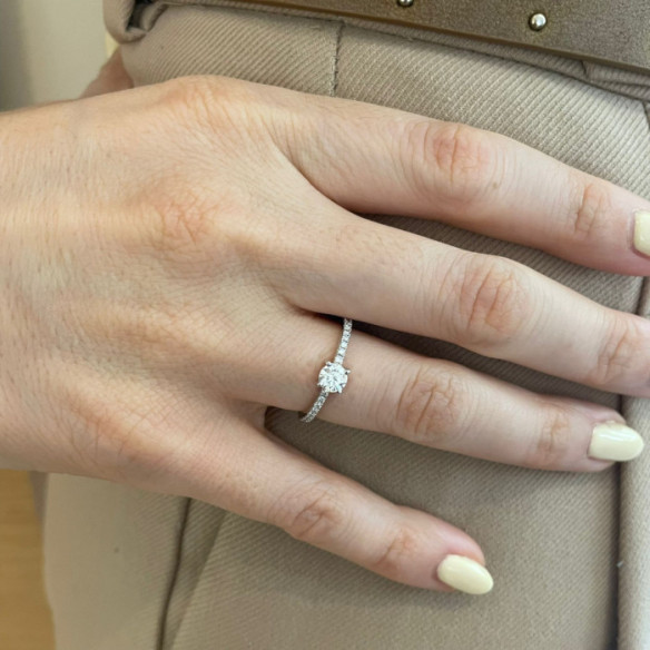 Dafne Petit Solitaire Diamond Ring 0.40 - Diamond Rings