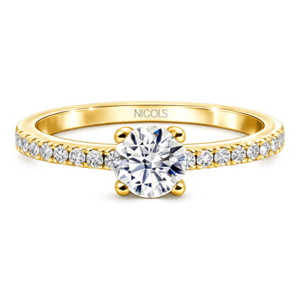Anillo Solitario Diamante Dafne Petit 0.40 Oro Amarillo - Anillos Oro Amarillo