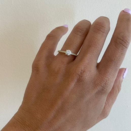Anillo Solitario Diamante Dafne Petit 0.40 Oro Amarillo - Ringe Gelbgold 2