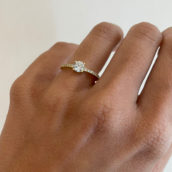 Anillo Solitario Diamante Dafne Petit 0.40 Oro Amarillo - Anéis de ouro amarelo