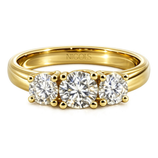 Megan Trilogy Ring 0.80 Yellow Gold 0.80 - Brilliant Cut