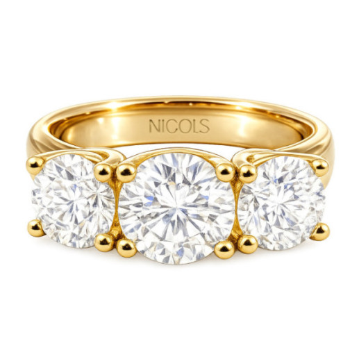 Anillo Megan Trilogy 2.40 Oro Amarillo - Talla Brillante