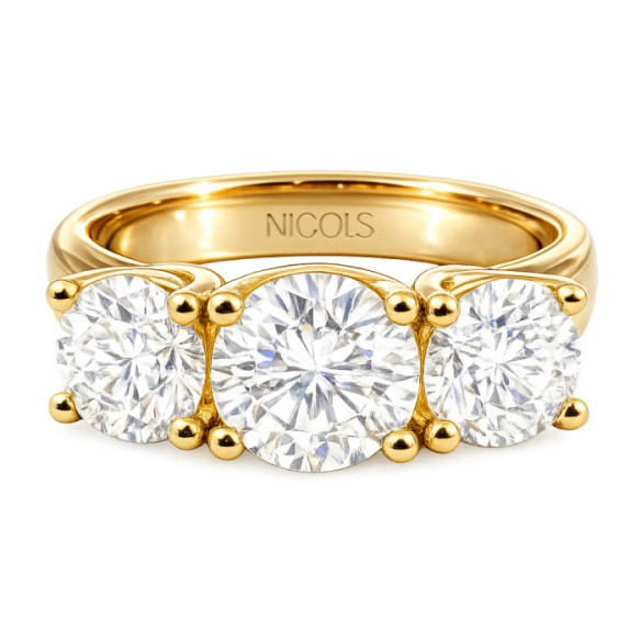 Anillo Megan Trilogy 2.40 Oro Amarillo - Talla Brillante
