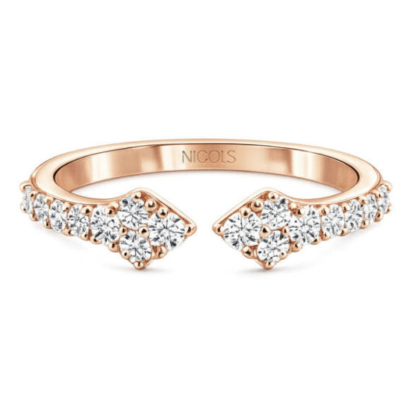 Aura Rose Gold Ring with Diamonds - Brilliant Cut