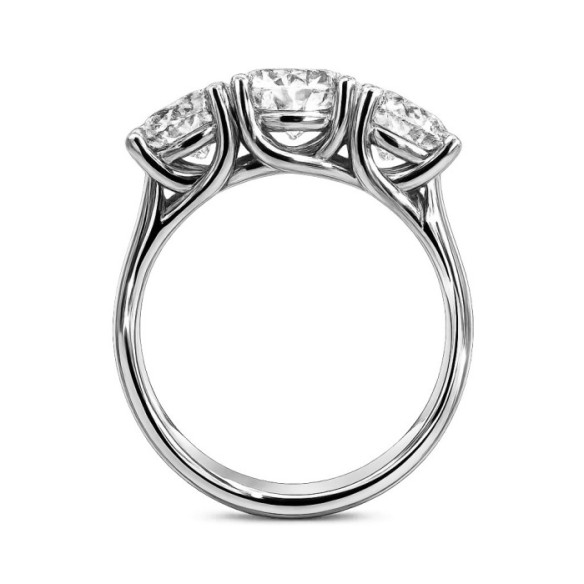 Anillo Diamantes Trilogy Megan Oro Blanco - Tresillos de Diamantes