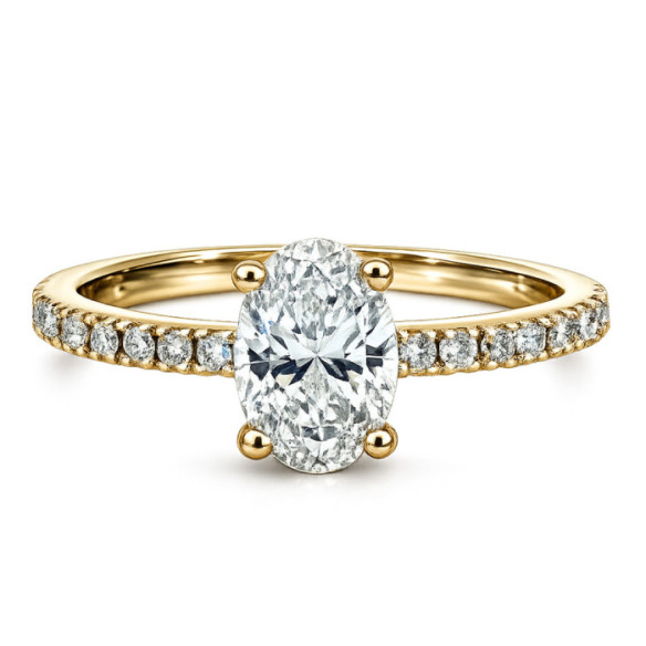 Anillo Compromiso Diamante Oval 0.70 Oro Amarillo Dafne Petit - Einsames gelbes Gold