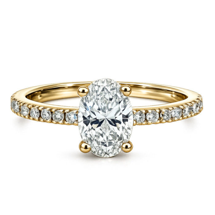 Dafne Petit Oval Diamond Engagement Ring 0.75 Yellow Gold - Lonely yellow gold