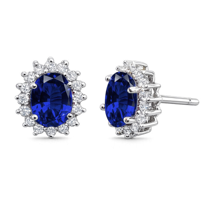 Pendientes Zafiro Orla Dalia 1.90 - Pendientes de Zafiro