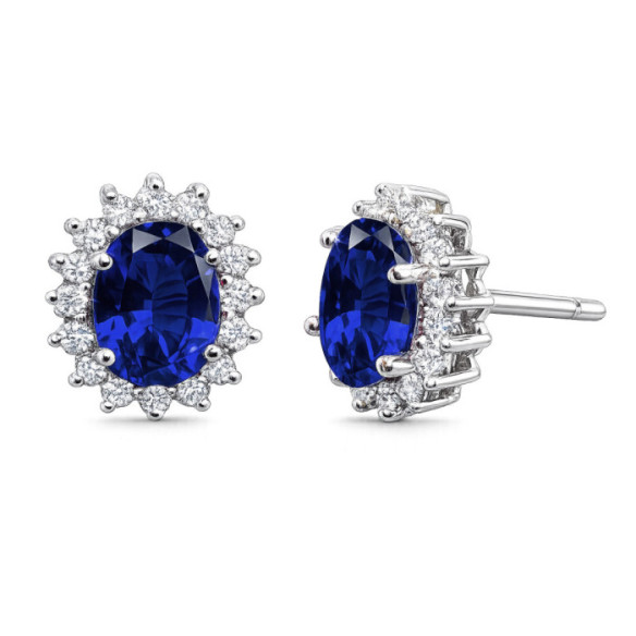 Pendientes Zafiro Orla Dalia 1.90 - Pendientes de Zafiro