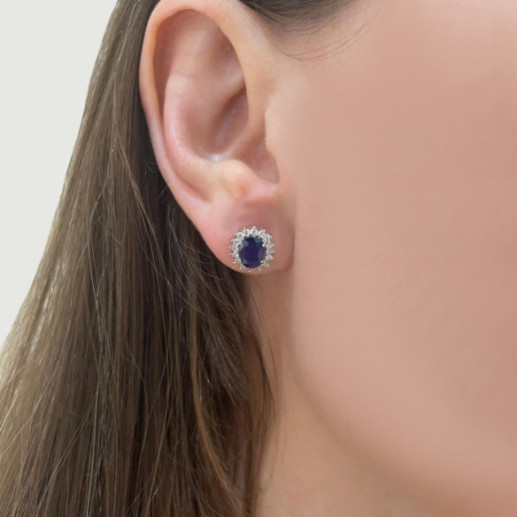 Sapphire Orla Dalia Earrings 1.90 - Sapphire earrings 2