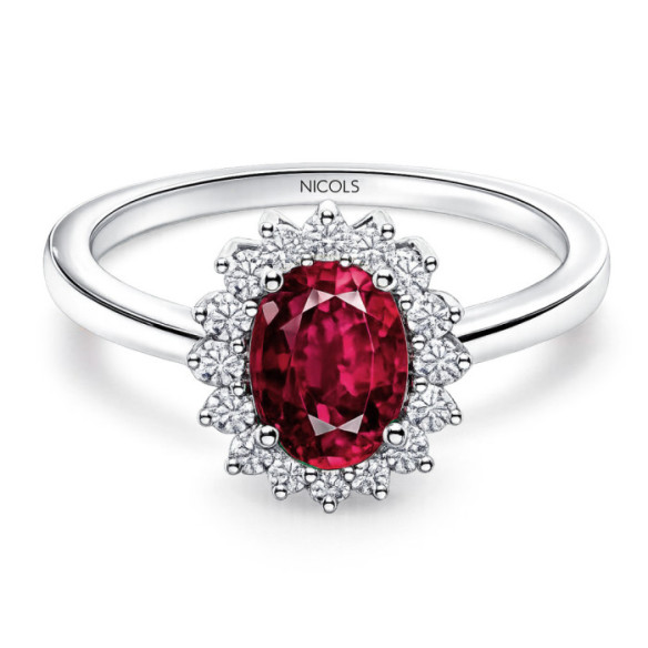Anillo Compromiso Rubi Dalia 0.95 - Bagues rubis
