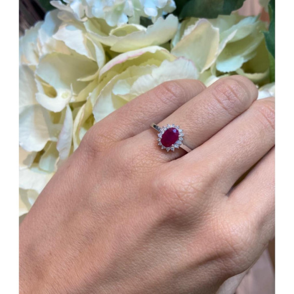 Anillo Compromiso Rubi Dalia 0.95 - Bagues rubis