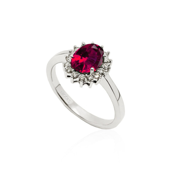 Anillo Compromiso Rubi Dalia 0.95 - Anillos de Rubí