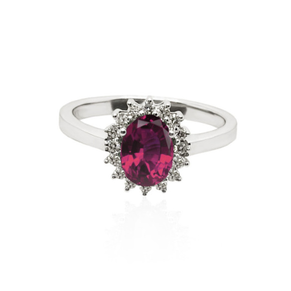 Anillo Compromiso Rubi Dalia 0.95 - Bagues rubis