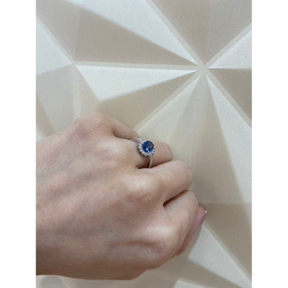 Anillo Compromiso Zafiro Dalia 0.95 - ANILLOS