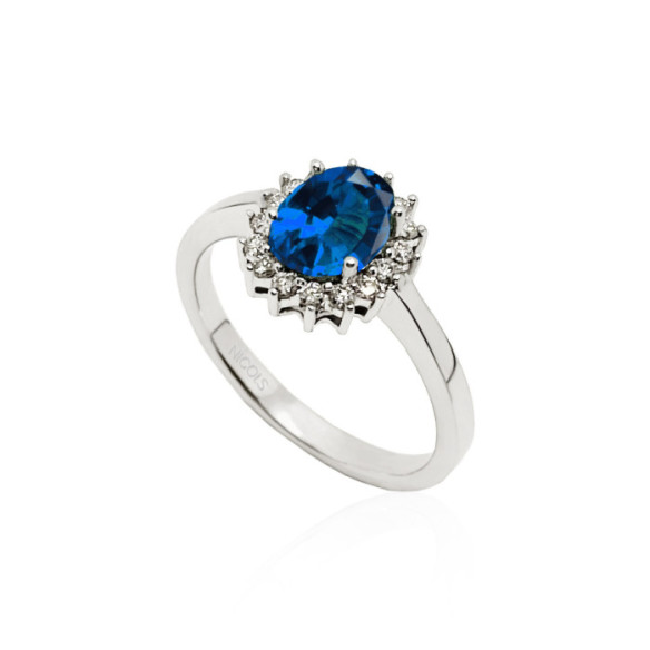Anello di fidanzamento con zaffiro Dahlia 0,95 - ANELLI