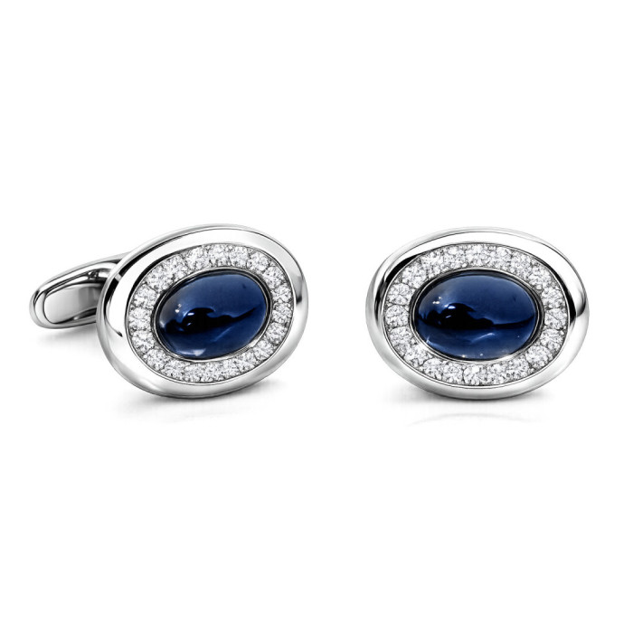 Gemelos De Oro Y Zafiro Groom - Jumelles de mariage