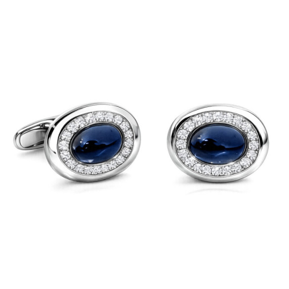 Gemelli d'oro e Groom Sapphire - Gemelli di nozze