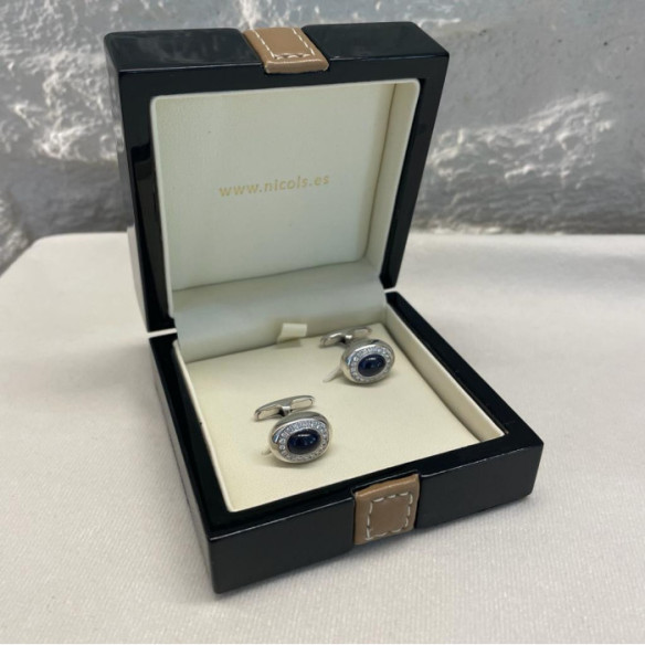 Gemelos De Oro Y Zafiro Groom - Jumelles de mariage