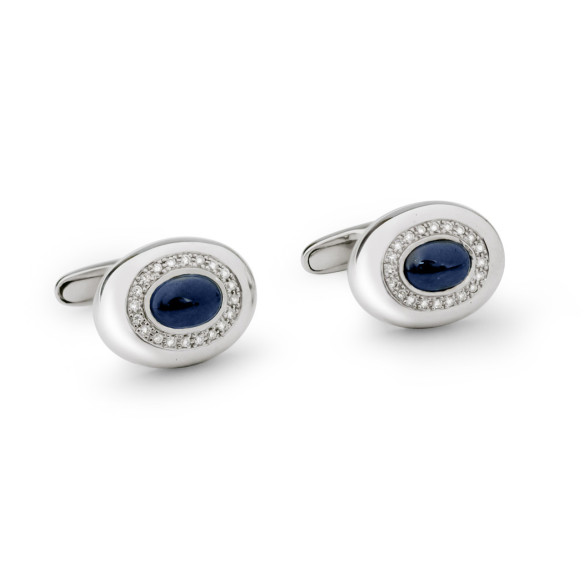 Gemelli d'oro e Groom Sapphire - Gemelli di nozze