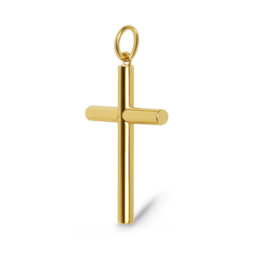 Cruz Oro Lisa Maciza Tubo XXL Oro 18K - Kreuze 2