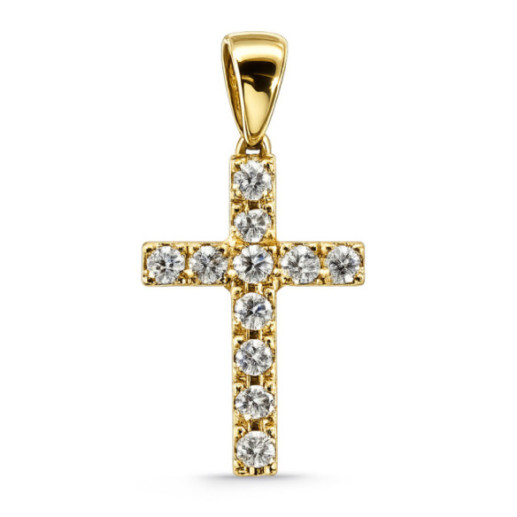 Cruz diamantes Catholic Sign oro amarillo - Atravessa