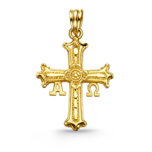 Cruz de Covadonga Oro Amarillo 23x19mm - Cruces de Caravaca
