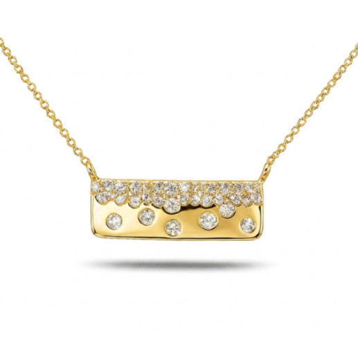 Collar Diamantes Oro Amarillo Firmamento Pastilla Square - Colares de diamantes