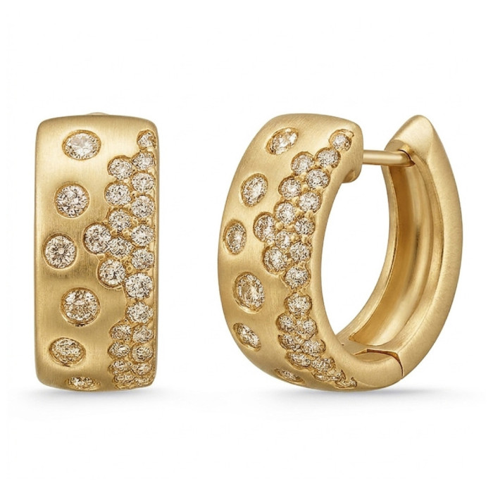 Pendientes Diamantes Oro Amarillo Mate Firmamento Pastilla Square - cortos