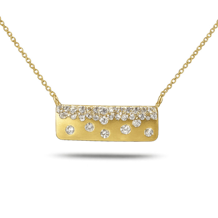 Collar Diamantes Oro Amarillo Mate Firmamento Pastilla Square - Quoi de neuf