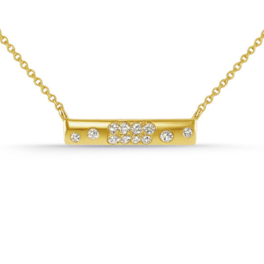 Collar Diamantes Oro Amarillo Firmamento Pastilla Square - Colares de diamantes