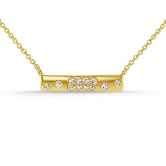 Collar Diamantes Oro Amarillo Firmamento Pastilla Square - Colares de diamantes