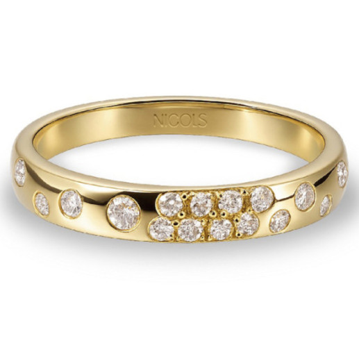 Anillo Oro Amarillo Matte Firmamento Pastilla Square - disegni attuali