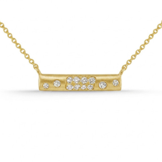 Collar Diamantes Oro Amarillo Mate Firmamento Pastilla Square - Colares de diamantes