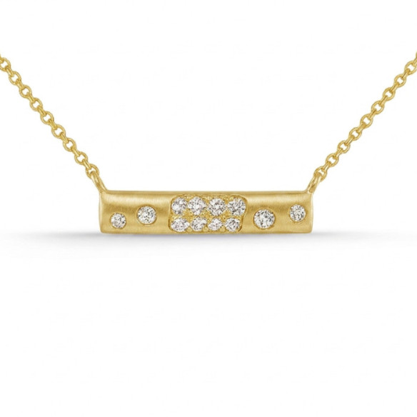 Collar Diamantes Oro Amarillo Mate Firmamento Pastilla Square - Collares de Diamantes