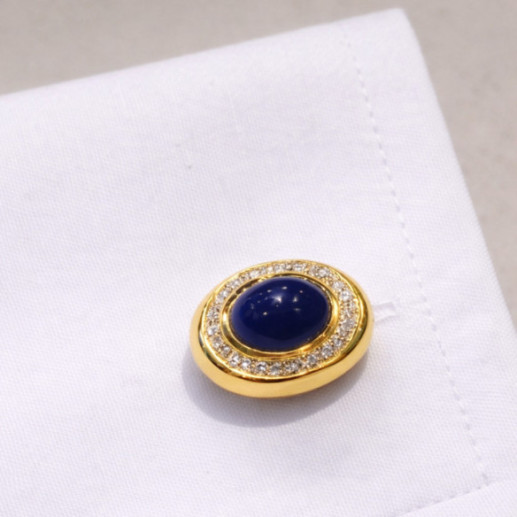 Gemelos Zafiros y Diamantes Oro Amarillo Cabuson - Gêmeos de casamento 2
