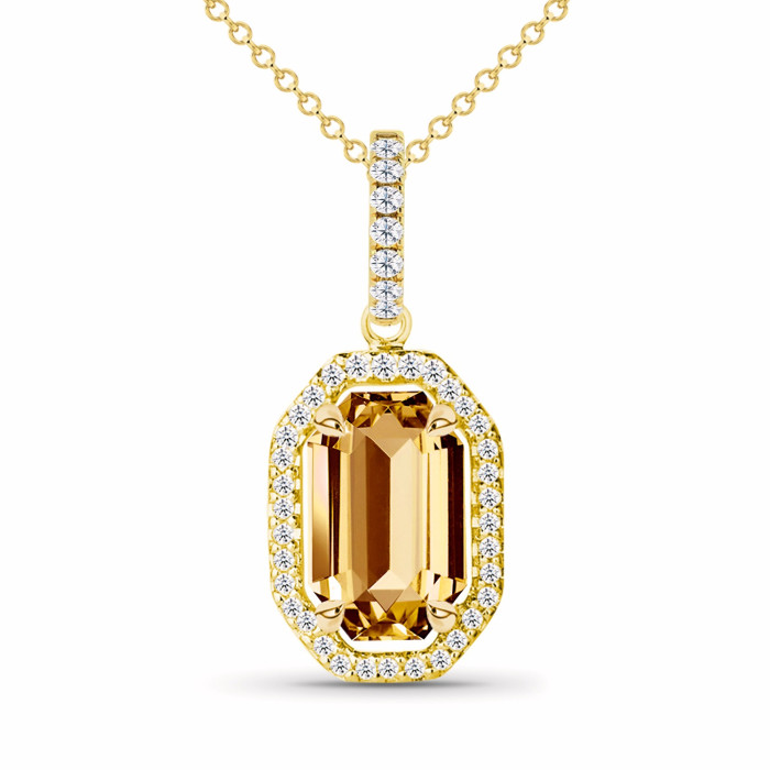 Citrine and Diamond Choker in Yellow Gold 14711160141