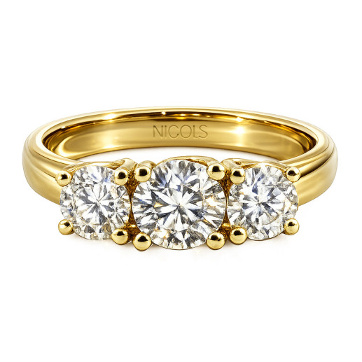 Pierścionek z Diamentami Megan Trilogy 1.00 Ct Żółte Złoto