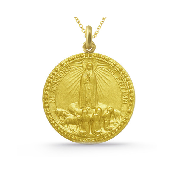 Medaljong Jomfru Fatima Gull 18K