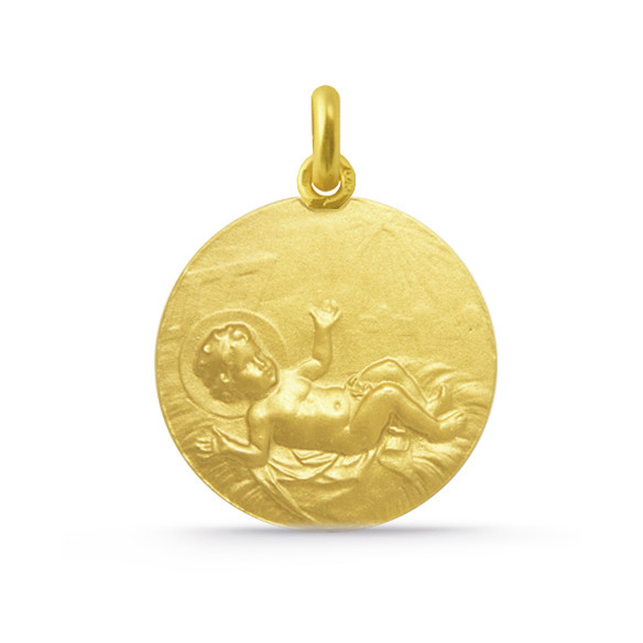 Medaljong Jesusbarnet i høy 18K Gull