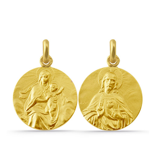 Scapular Virgin of Carmen Mantle and Sacred Heart 18kt 04518110052