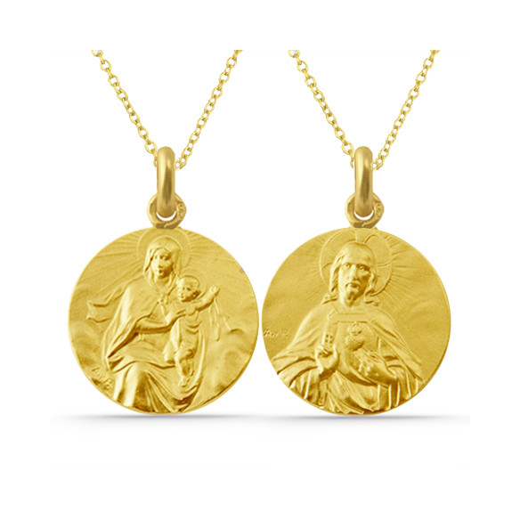 Scapular Virgin of Carmen Mantle and Sacred Heart 18kt 04518110052