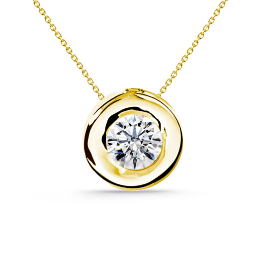 Naszyjnik z Diamentem Lady 0.10-0.50 Ct Soliter Żółte Złoto