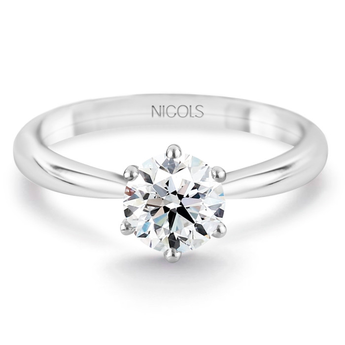 Alexia White Gold Solitaire Ring, 0.10 to 0.70 Carat